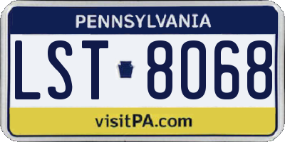 PA license plate LST8068