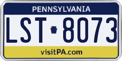 PA license plate LST8073