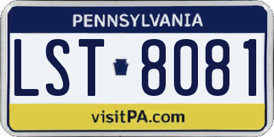 PA license plate LST8081