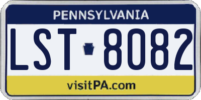 PA license plate LST8082