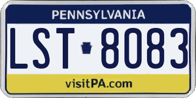 PA license plate LST8083