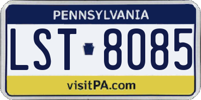 PA license plate LST8085
