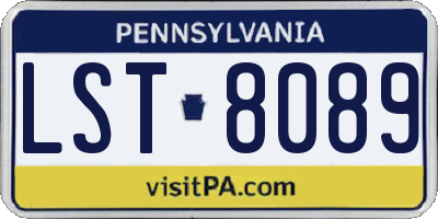 PA license plate LST8089