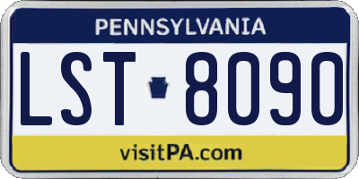 PA license plate LST8090