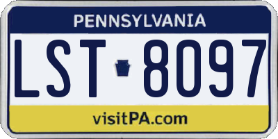 PA license plate LST8097