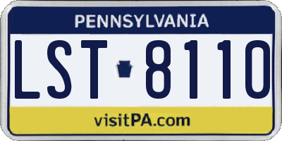 PA license plate LST8110