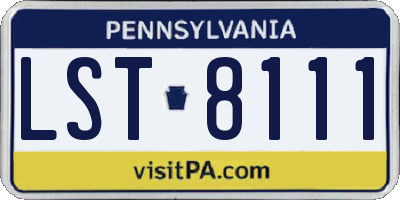 PA license plate LST8111