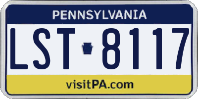 PA license plate LST8117