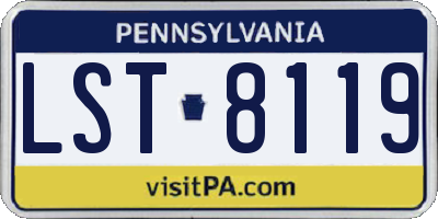 PA license plate LST8119