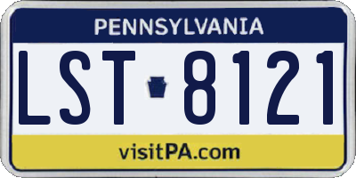 PA license plate LST8121