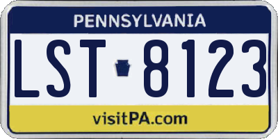 PA license plate LST8123