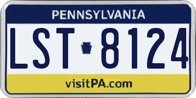 PA license plate LST8124