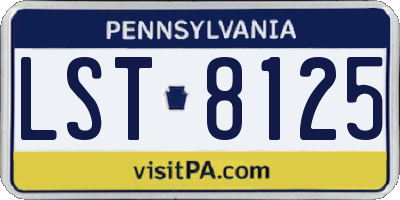 PA license plate LST8125