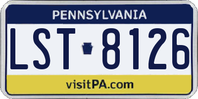 PA license plate LST8126