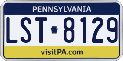PA license plate LST8129