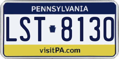 PA license plate LST8130