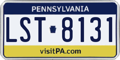 PA license plate LST8131