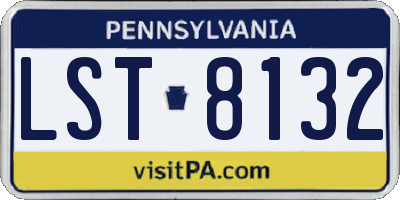 PA license plate LST8132