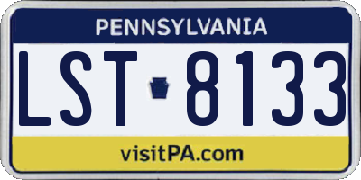 PA license plate LST8133
