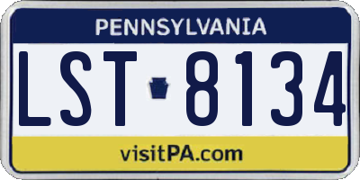 PA license plate LST8134
