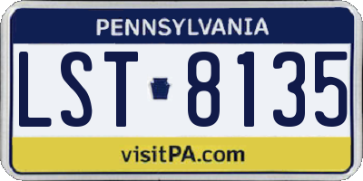PA license plate LST8135