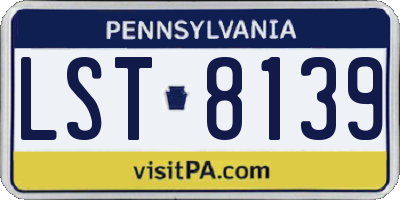 PA license plate LST8139