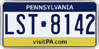PA license plate LST8142