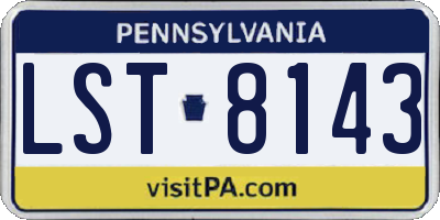 PA license plate LST8143