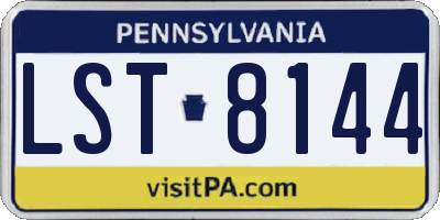 PA license plate LST8144
