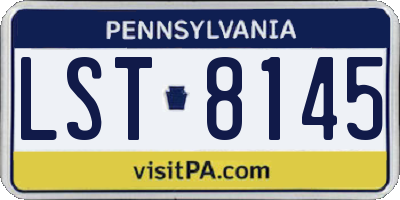 PA license plate LST8145