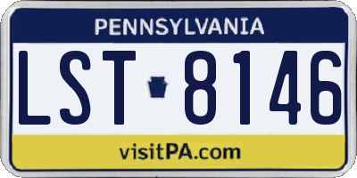 PA license plate LST8146