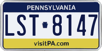 PA license plate LST8147