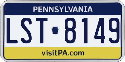 PA license plate LST8149