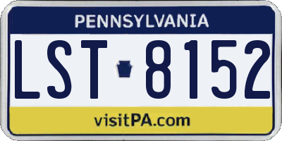 PA license plate LST8152