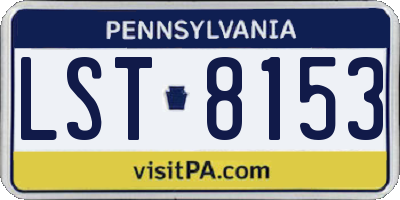 PA license plate LST8153