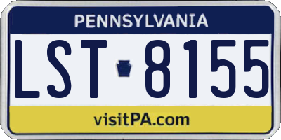 PA license plate LST8155