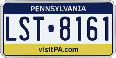 PA license plate LST8161