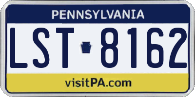 PA license plate LST8162