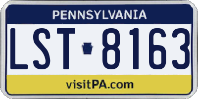 PA license plate LST8163