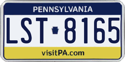 PA license plate LST8165