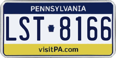 PA license plate LST8166