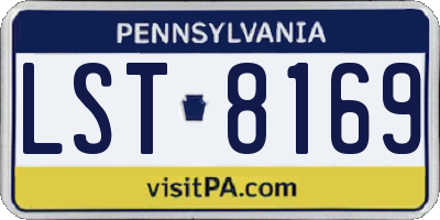 PA license plate LST8169