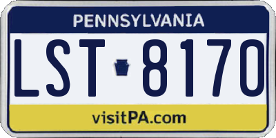 PA license plate LST8170