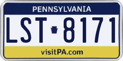 PA license plate LST8171