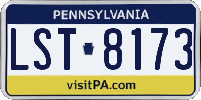 PA license plate LST8173