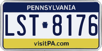 PA license plate LST8176