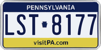 PA license plate LST8177