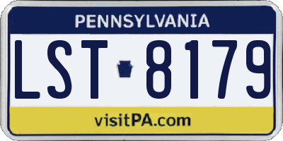 PA license plate LST8179