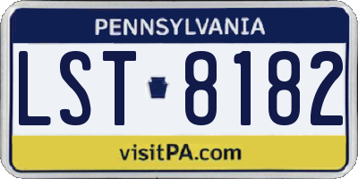 PA license plate LST8182