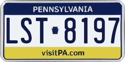 PA license plate LST8197